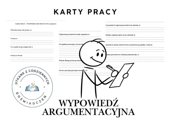 Niezastąpiony zestaw do nauki argumentacji- 7 kart ułatwiających redagowanie rozprawki