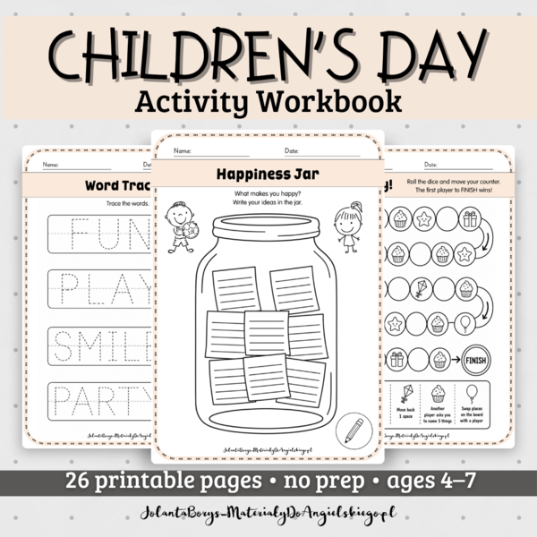 Children’s Day Activity Workbook | Karty pracy na Dzień Dziecka | Przedszkole i Klasy 1–3