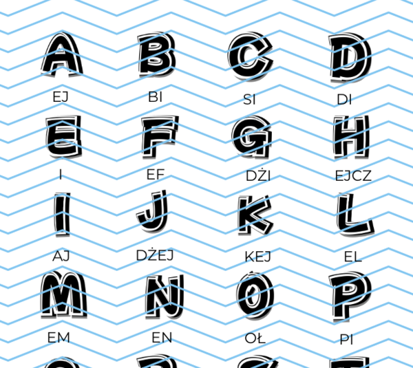 WKLEJKA ALFABET PO ANGIELSKU