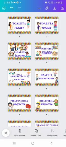 Szkoła - tabliczki po polsku i po ukraińsku