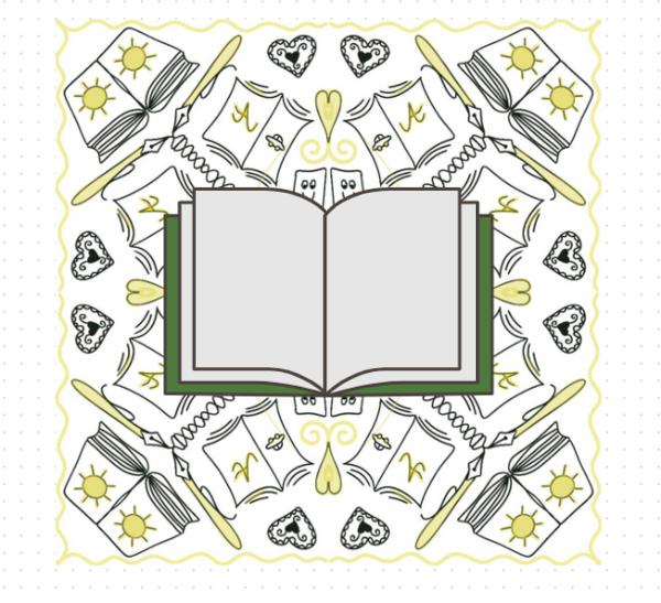 Mandala z motywem książki do kolorowania