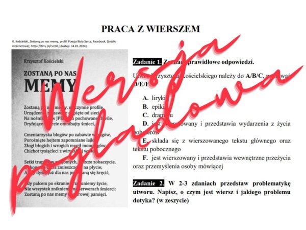 INTERPRETACJA WIERSZA: Ćwiczenia - "Zostaną po nas memy" K. Kościelski