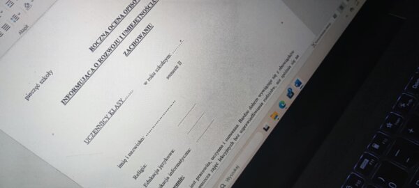 ROCZNA OCENA OPISOWA INFORMUJĄCA O ROZWOJU I UMIEJĘTNOŚCIACH UCZNIA ORAZ ZACHOWANIU