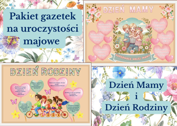 🌸 MEGAPAKIET: Gazetka na Dzień Mamy + Dzień Rodziny – aż 96 stron do druku! Aż 30% taniej! 🌼