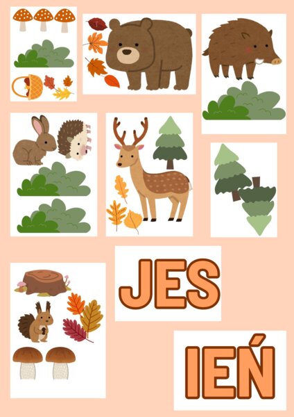 ZWIERZĘTA LEŚNE - Jesienne dekoracje na tablicę lub okna