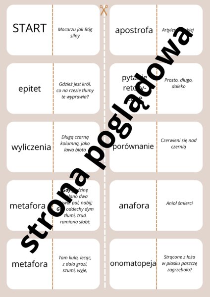 domino środki stylistyczne, "Reduta Ordona" A.Mickiewicz