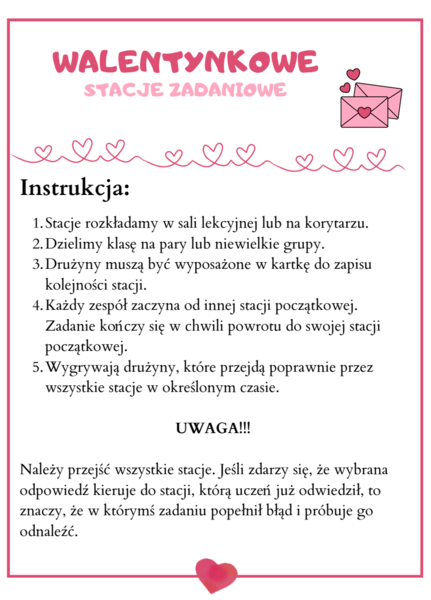 💘 Stacje zadaniowe – MIŁOŚĆ i ZDRADA w lekturach obowiązkowych  (lekcja w ruchu / zapętlone stacje)