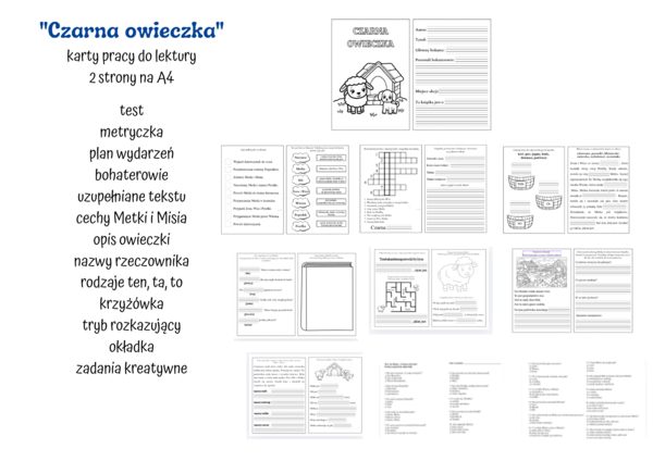 "Czarna owieczka"  karty pracy do lektury pdf