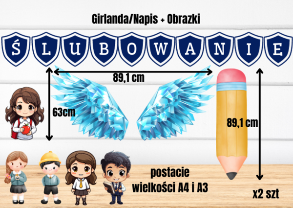 Ślubowanie - skrzydła - ścianka do zdjęć