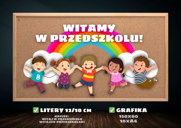 WITAJMY W PRZEDSZKOLU! - GAZETKA ŚCIENNA, DEKORACJA NA ŚCIANĘ