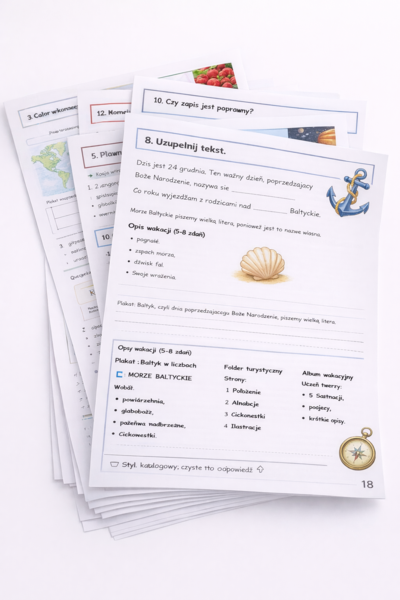 WIELKA I MAŁA LITERA. Zestaw zadań + Komentarz i odpowiedzi