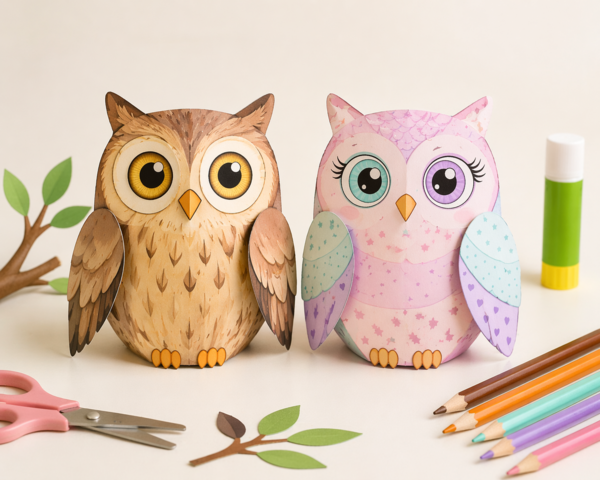 Zbuduj papierową sowę 3D