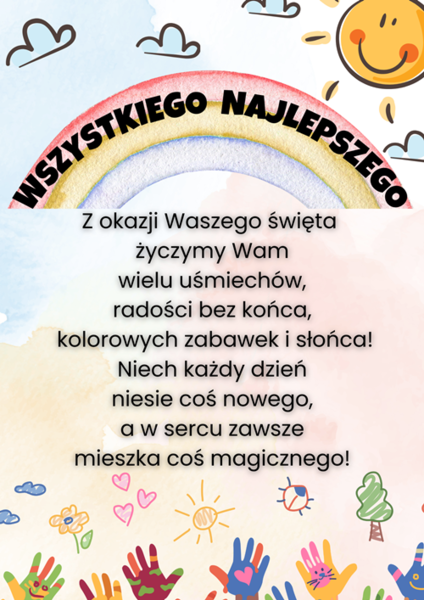 Dyplom- życzenia na Dzień Dziecka