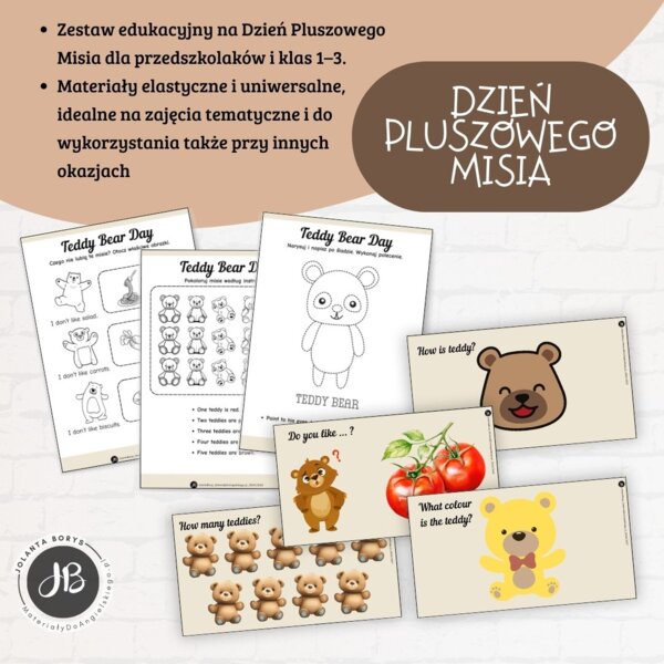 DZIEŃ PLUSZOWEGO MISIA Zestaw Edukacyjny dla Przedszkola i Klas 1-3 / TEDDY BEAR DAY