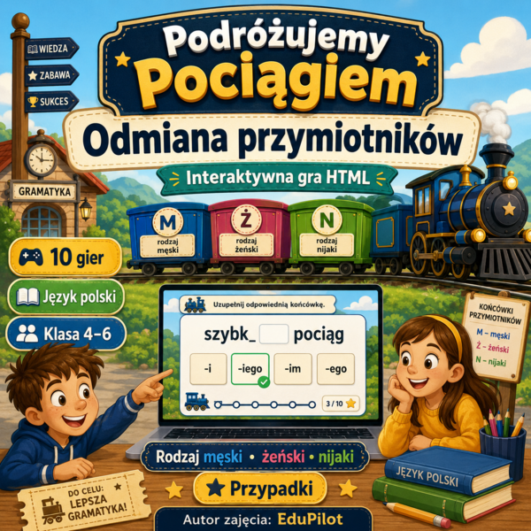 Odmiana _przymiotników_podróż_pociagiem