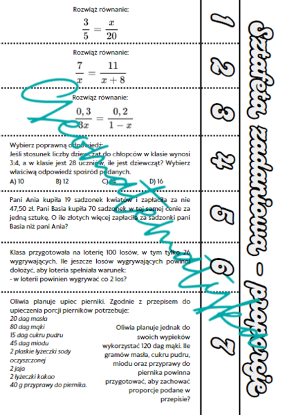 Sztafeta matematyczna – Proporcje