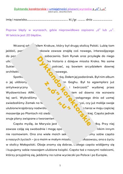 DYKTANDO KOREKTORSKIE Z "ó" & "u"