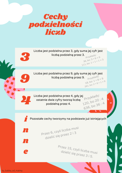 Plansze - własności liczb