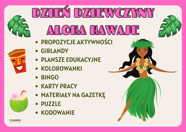 Zestaw DZIEŃ DZIEWCZYNY ALOHA HAWAJE - blisko 300 stron