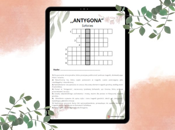 Krzyżówka - "Antygona" Sofokles - antyk