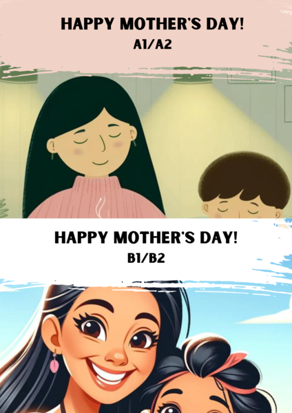 ZESTAW Happy Mother's Day! A1/A2 oraz B1/B2 Gotowa lekcja. Worksheet. Karty Pracy