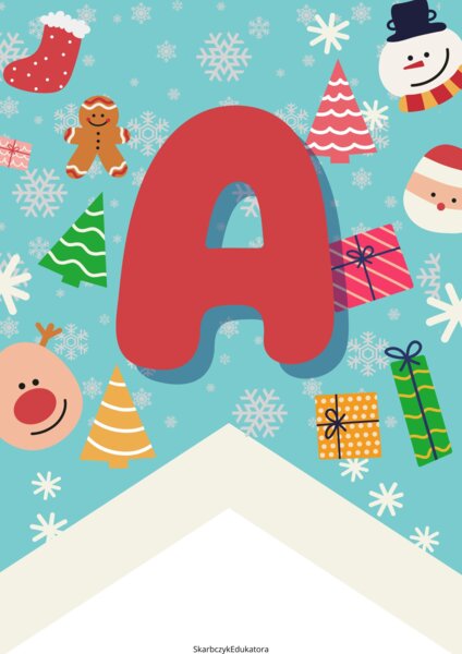 GIRLANDA świąteczna – cały alfabet, cyfry oraz znaki specjalne