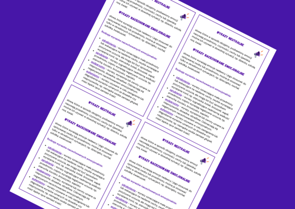 WYRAZY NEUTRALNE I NACECHOWANE EMOCJONALNIE - zdrobnienia - zgrubienia - eufemizmy - wulgaryzmy - wklejka - wklejki - egzamin