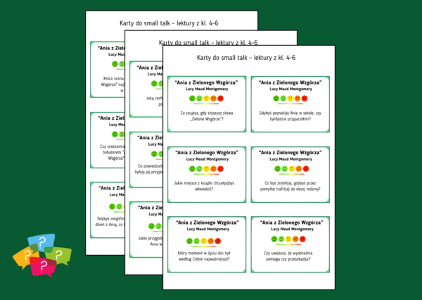 ANIA Z ZIELONEGO WZGÓRZA - Karty do SMALL TALK - lektury - gra