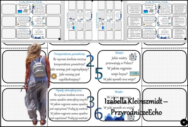 Notatka okienkowa/stacja zadaniowe/notatka interaktywna/notatka graficzna/karta pracy/sketchnotka „Cechy klimatu Polski” w pdf do SP. Geografia 7, dział „Środowisko przyrodnicze Polski”. Materiał wykonany na podstawie podręcznika z wydawnictwa Nowa Era. 