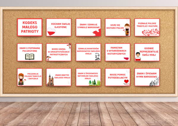 Kodeks Małego Patrioty - zestaw plansz A4