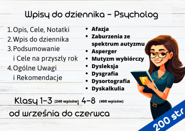 Wpisy do dziennika - psycholog