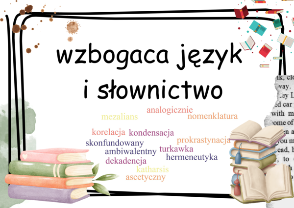 Zalety czytania książek 14 kart