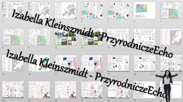 Zestaw sketchnotek i kart pracy + gratisowe linki do prezentacji multimedialnych niekomercyjnych wykonanych w genial.ly do indywidualnego pobrania i użycia do celów niekomercyjnych. Geografia 6, „Środowisko przyrodnicze i ludność Europy”