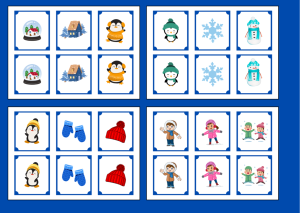 ZIMA - memory – 36 szt. – biblioteka – świetlica – przedszkole