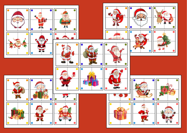 MIKOŁAJKI – puzzle – układanka- układanki - biblioteka – świetlica – przedszkole – Boże Narodzenie – 30 wersji