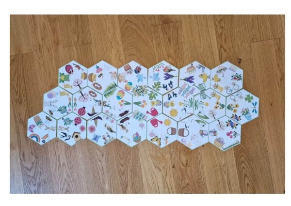 Układanka sześciokątna - wiosna GIGA