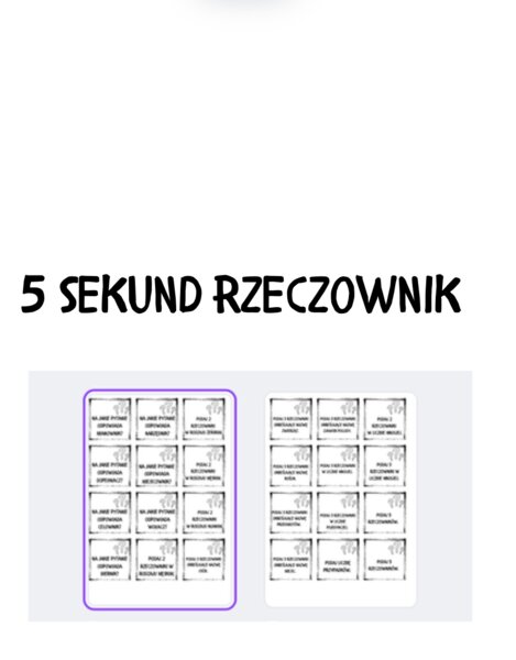 5 sekund rzeczownik