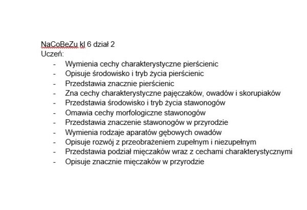 NaCoBeZU kl 6 biologia