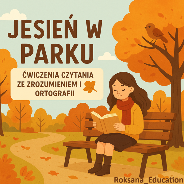 🍁 Jesień w Parku – Ćwiczenia Czytania ze Zrozumieniem i Ortografii 🌳
