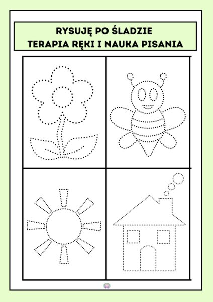 ✏️ Rysuję po śladzie – terapia ręki i nauka pisania! Grafomotoryka!