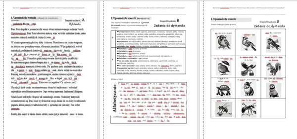 Dyktando ó/u "Upominek dla wnuczki" z zadaniami przygotowującymi - dla uczniów o zróżnicowanych potrzebach edukacyjnych