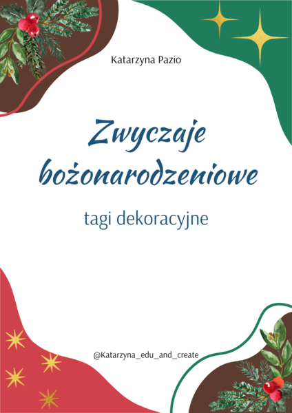 Zwyczaje bozonarodzeniowe - tagi dekoracyjne