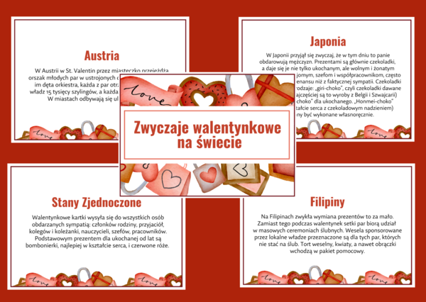 ZWYCZAJE WALENTYNKOWE - WALENTYNKI – gazetka – biblioteka – świetlica – 17 stron – wersja 3