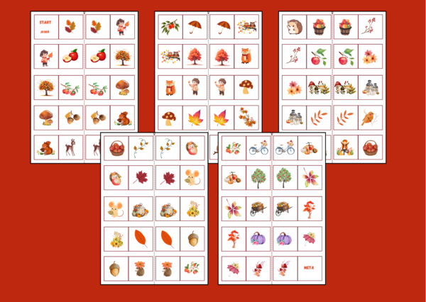 JESIENNE domino obrazkowe - jesień