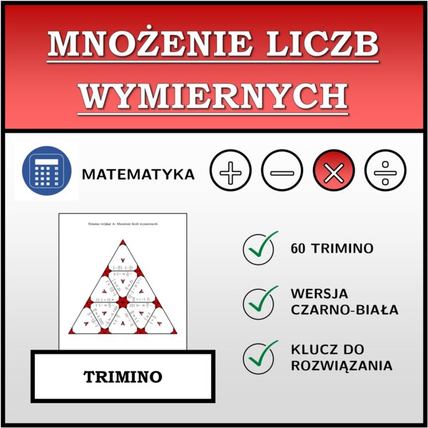 Trimino - Mnożenie liczb wymiernych | matematyka