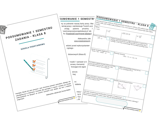 Podsumowanie 1 semestru - matematyka klasa 8