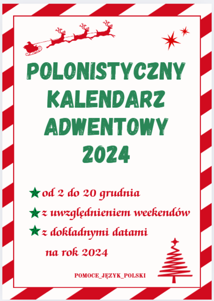 POLONISTYCZNY KALENDARZ ADWENTOWY 2024
