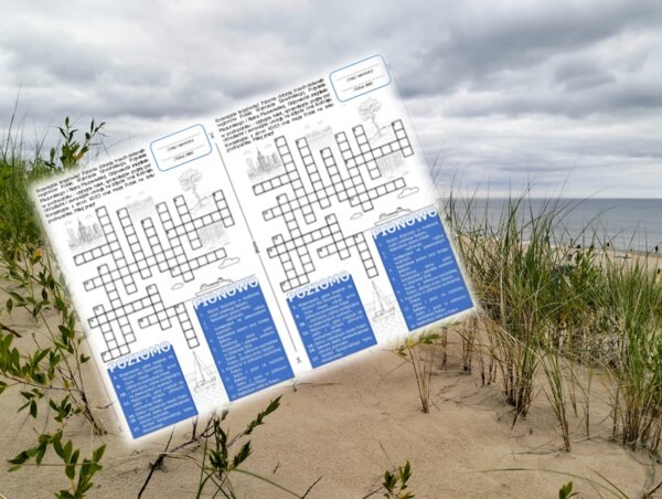 Krzyżówka o północnej Polsce - karta pracy.