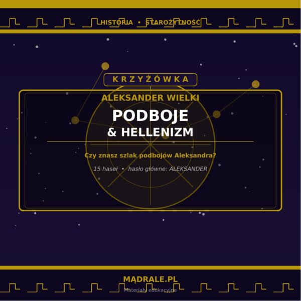 KRZYŻÓWKA "ALEKSANDER WIELKI" KARTA PRACY + KLUCZ ODPOWIEDZI