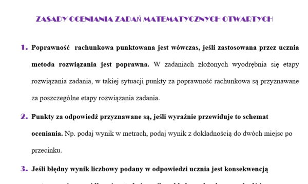 Zasady oceniania zadań otwartych wytyczne